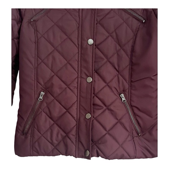 Maralyn & Me Women Burgundy Puffer Jacket Size Large - Picture 3 of 8
